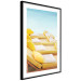 Poster Summer at the Seaside - Yellow Sun Loungers on the Beach Lit by the Holiday Sun 144124 additionalThumb 7