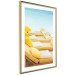 Poster Summer at the Seaside - Yellow Sun Loungers on the Beach Lit by the Holiday Sun 144124 additionalThumb 9