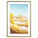 Poster Summer at the Seaside - Yellow Sun Loungers on the Beach Lit by the Holiday Sun 144124 additionalThumb 25