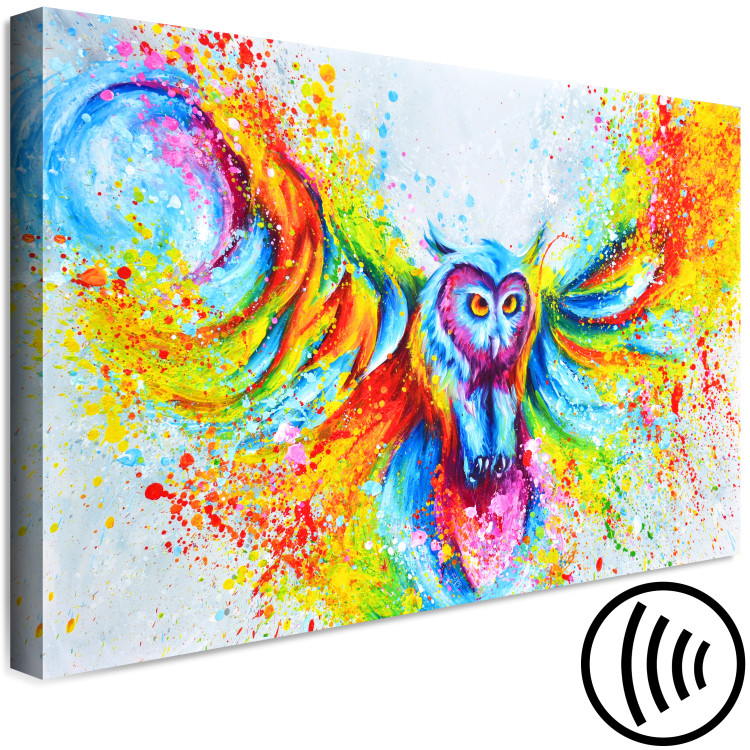 Canvas Colorful Owl (1-piece) - nocturnal forest animal in a colorful edition 144724 additionalImage 6
