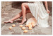 Canvas Art Print Lemons in the Sun (1-piece) - woman's legs and fruits lying on the street 145224