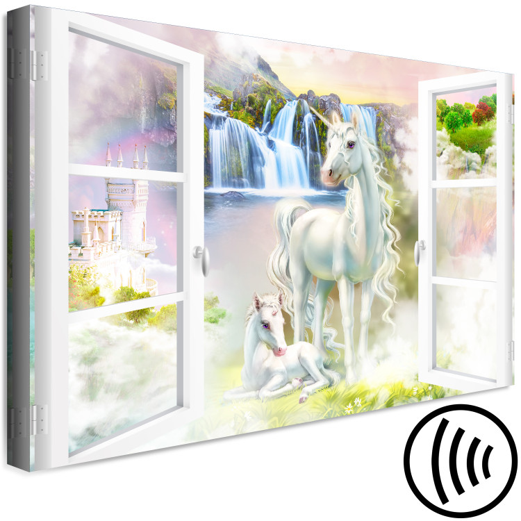 Canvas Print Unicorns Outside the Window - Fancy Colorful World of Imagination 145524 additionalImage 6