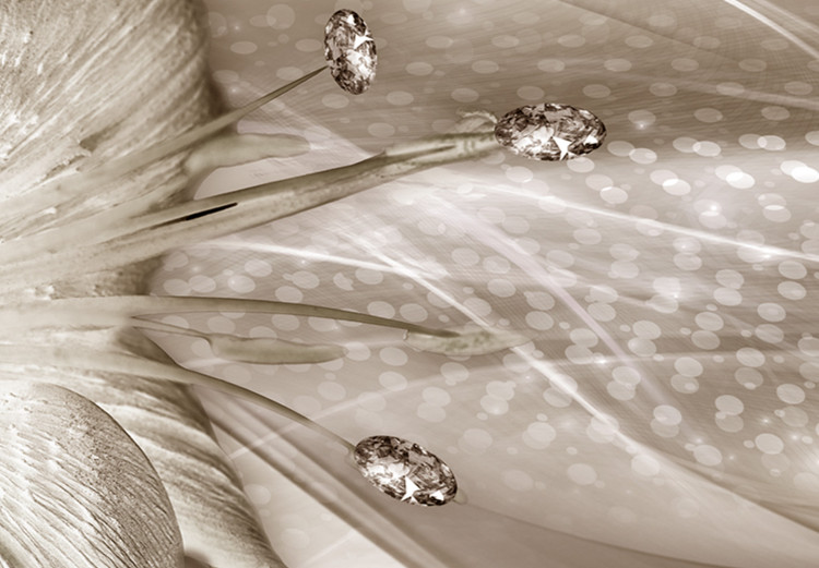 Canvas Sepia Lilies - Delicate Flowers in a Crystal Garden 146024 additionalImage 5