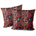 Decorative Velor Pillow Intriguing teardrops - composition in shades of red and blue 147324 additionalThumb 3