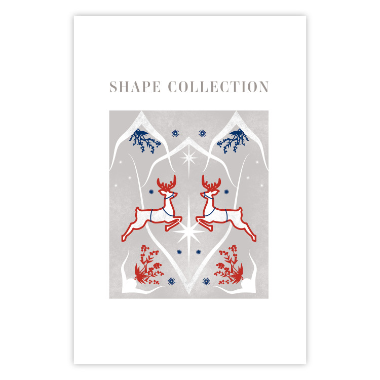 Wall Poster Festive Shapes - Jumping Deer and Blue Holly 148024 additionalImage 20