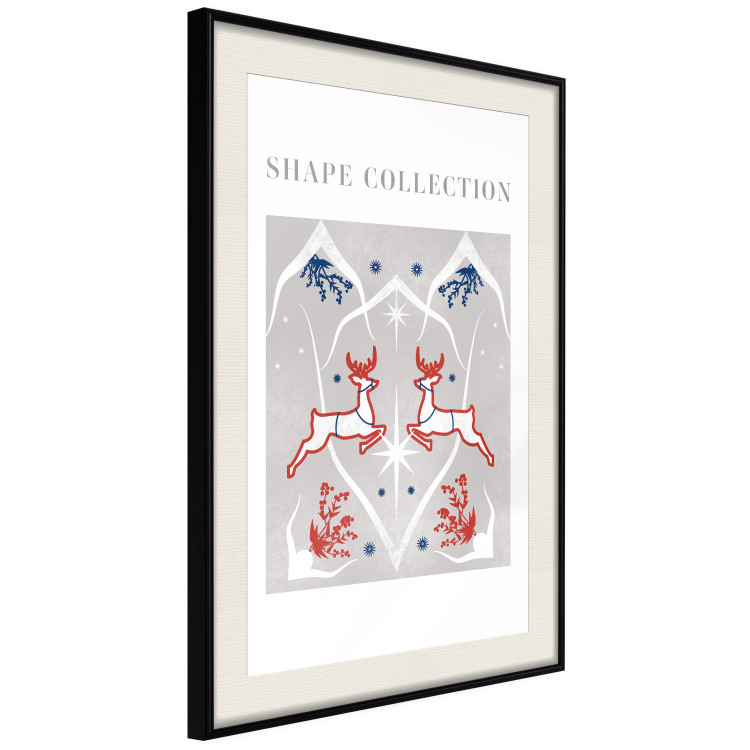 Wall Poster Festive Shapes - Jumping Deer and Blue Holly 148024 additionalImage 9