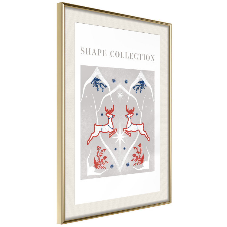 Wall Poster Festive Shapes - Jumping Deer and Blue Holly 148024 additionalImage 10