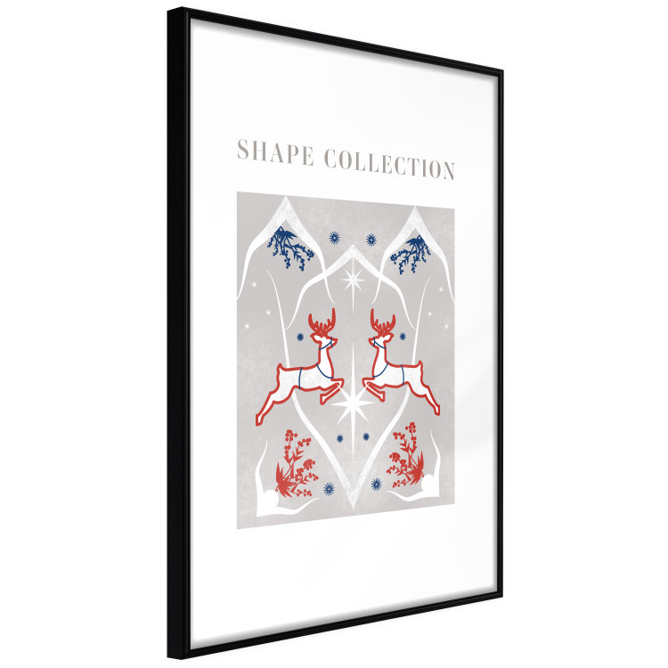 Wall Poster Festive Shapes - Jumping Deer and Blue Holly 148024 additionalImage 7