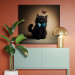 Canvas Print AI Cat - Animal in a Bow Tie Watching a Colorful Butterfly - Square 150124 additionalThumb 11