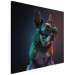 Canvas Print AI Boston Terrier Dog - Green Cyber Animal Wearing Cyberpunk Glasses - Square 150224 additionalThumb 2