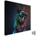 Canvas Print AI Boston Terrier Dog - Green Cyber Animal Wearing Cyberpunk Glasses - Square 150224 additionalThumb 8