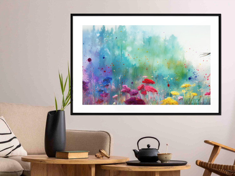 Wall Poster Multicolored Flowers - A Painting Composition With a Forest Generated by AI 151124 additionalImage 13