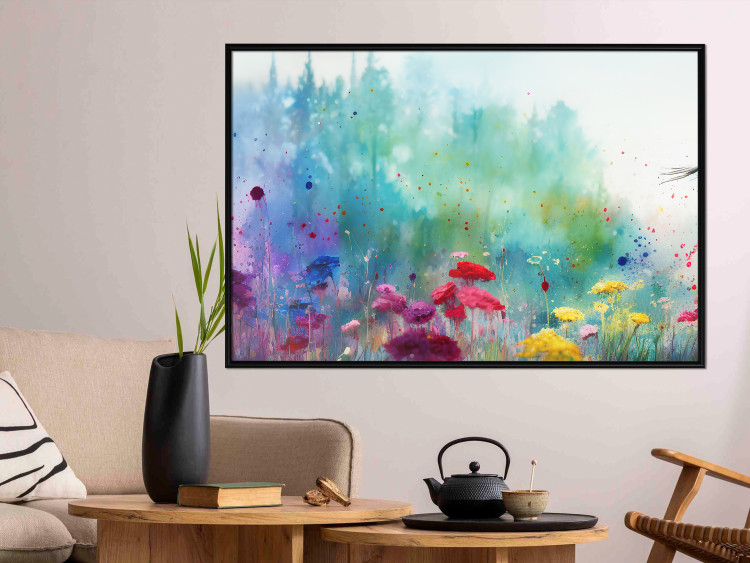 Wall Poster Multicolored Flowers - A Painting Composition With a Forest Generated by AI 151124 additionalImage 9