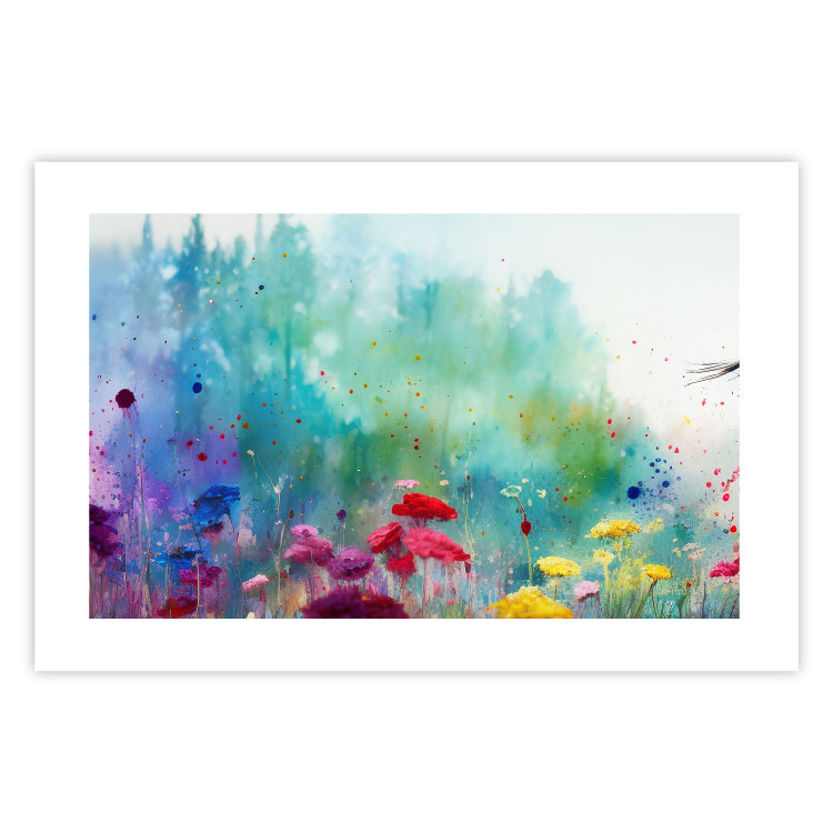 Wall Poster Multicolored Flowers - A Painting Composition With a Forest Generated by AI 151124 additionalImage 19