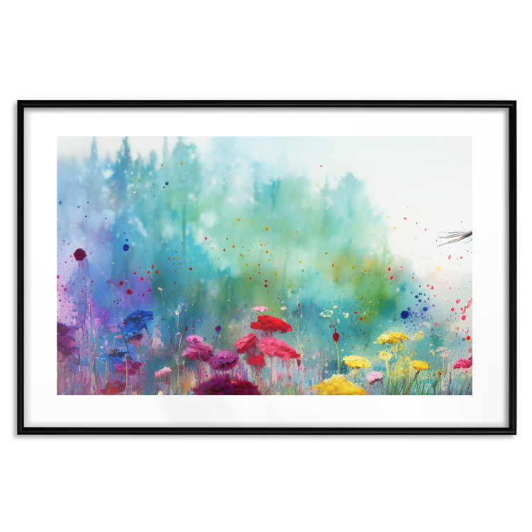 Wall Poster Multicolored Flowers - A Painting Composition With a Forest Generated by AI 151124 additionalImage 23