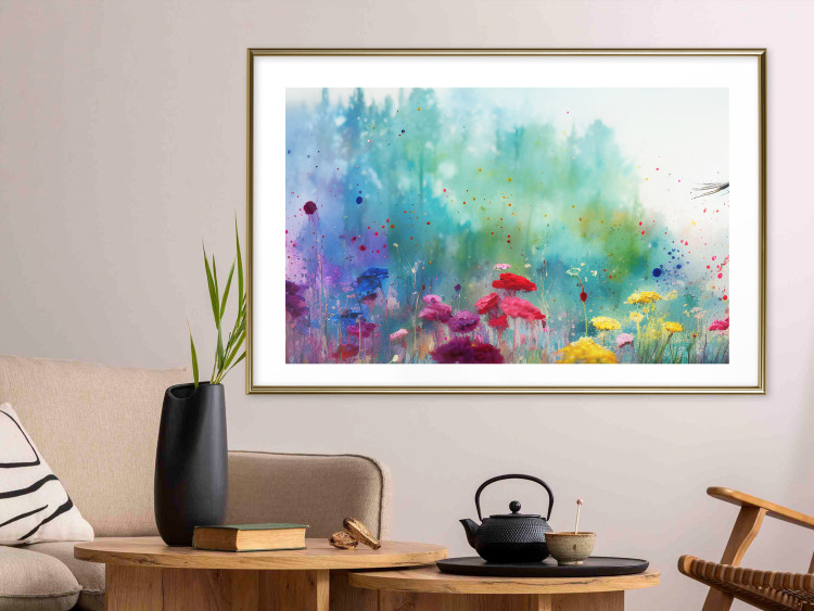 Wall Poster Multicolored Flowers - A Painting Composition With a Forest Generated by AI 151124 additionalImage 21