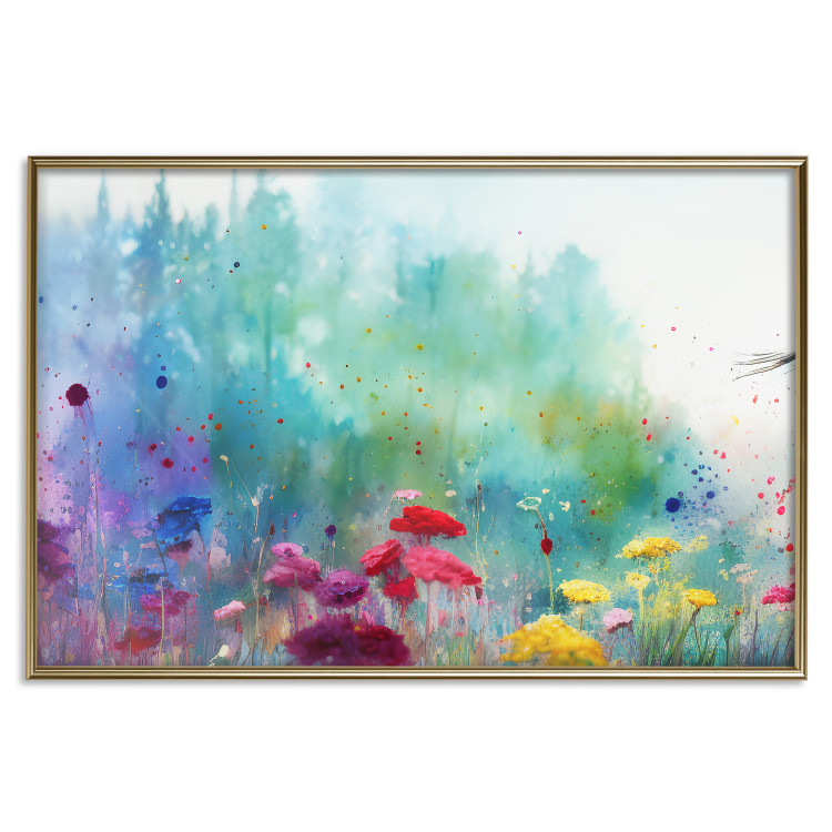 Wall Poster Multicolored Flowers - A Painting Composition With a Forest Generated by AI 151124 additionalImage 24