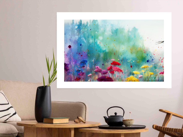 Wall Poster Multicolored Flowers - A Painting Composition With a Forest Generated by AI 151124 additionalImage 12