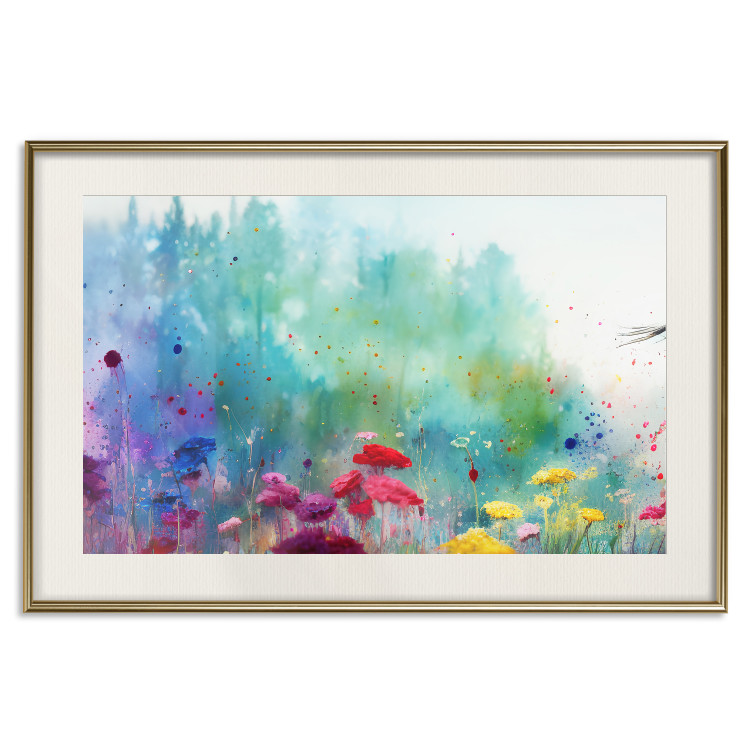 Wall Poster Multicolored Flowers - A Painting Composition With a Forest Generated by AI 151124 additionalImage 26