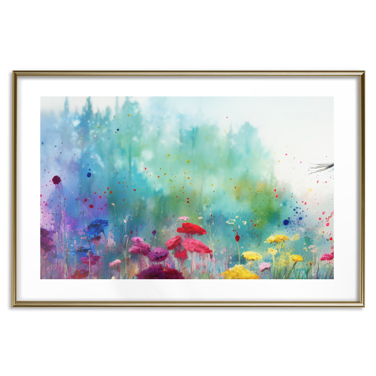 Wall Poster Multicolored Flowers - A Painting Composition With a Forest Generated by AI 151124 additionalImage 25
