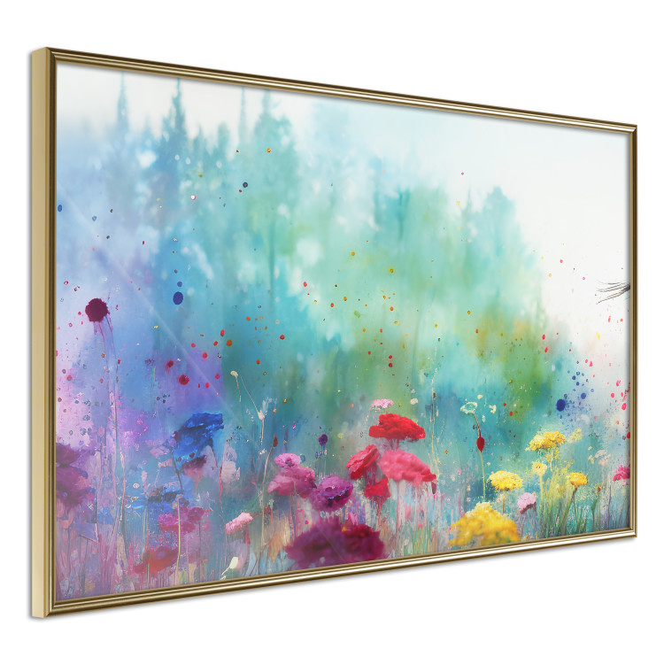 Wall Poster Multicolored Flowers - A Painting Composition With a Forest Generated by AI 151124 additionalImage 10