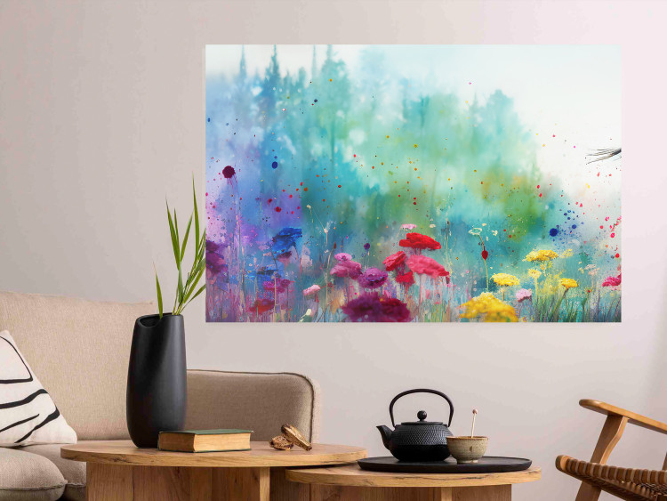 Wall Poster Multicolored Flowers - A Painting Composition With a Forest Generated by AI 151124 additionalImage 11