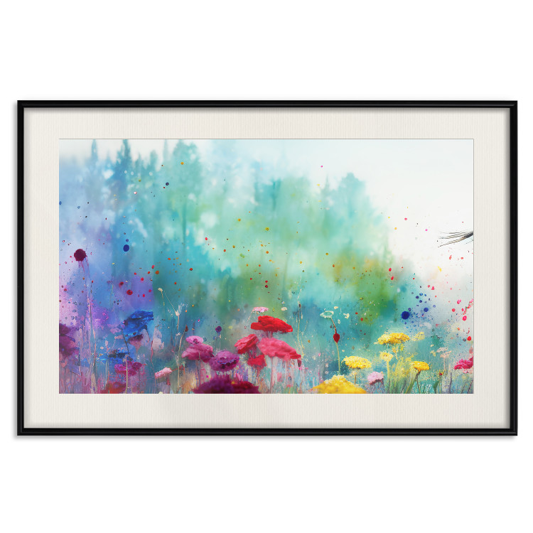 Wall Poster Multicolored Flowers - A Painting Composition With a Forest Generated by AI 151124 additionalImage 27