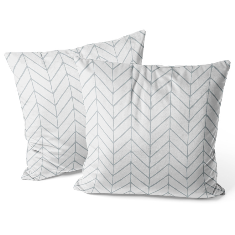 Decorative Velor Pillow Gray Design - A Minimalist Linear Composition on a Light Background 151324 additionalImage 4