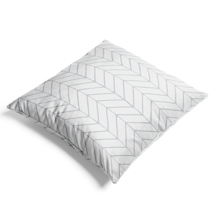 Decorative Velor Pillow Gray Design - A Minimalist Linear Composition on a Light Background 151324 additionalImage 3