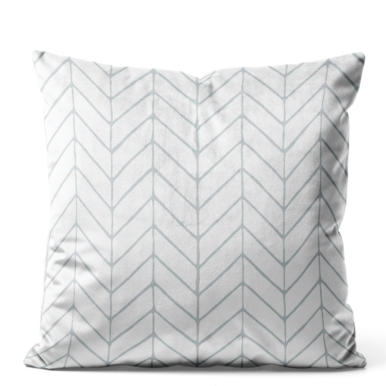 Decorative Velor Pillow Gray Design - A Minimalist Linear Composition on a Light Background 151324