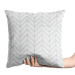 Decorative Velor Pillow Gray Design - A Minimalist Linear Composition on a Light Background 151324 additionalThumb 2