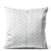 Decorative Velor Pillow Gray Design - A Minimalist Linear Composition on a Light Background 151324