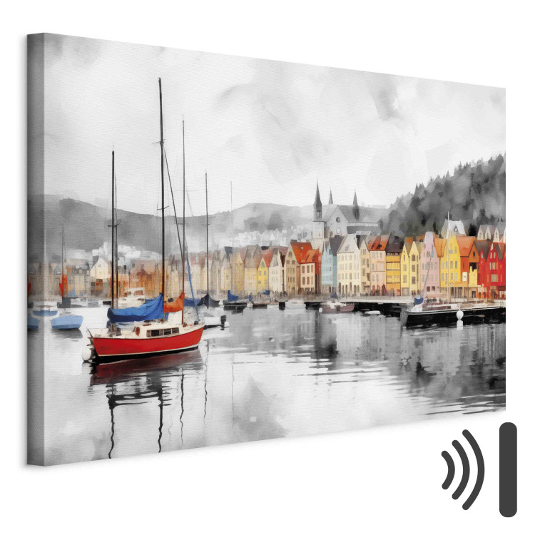 Canvas Bergen - Norwegian Port With Colorful Houses in the Background 151924 additionalImage 8