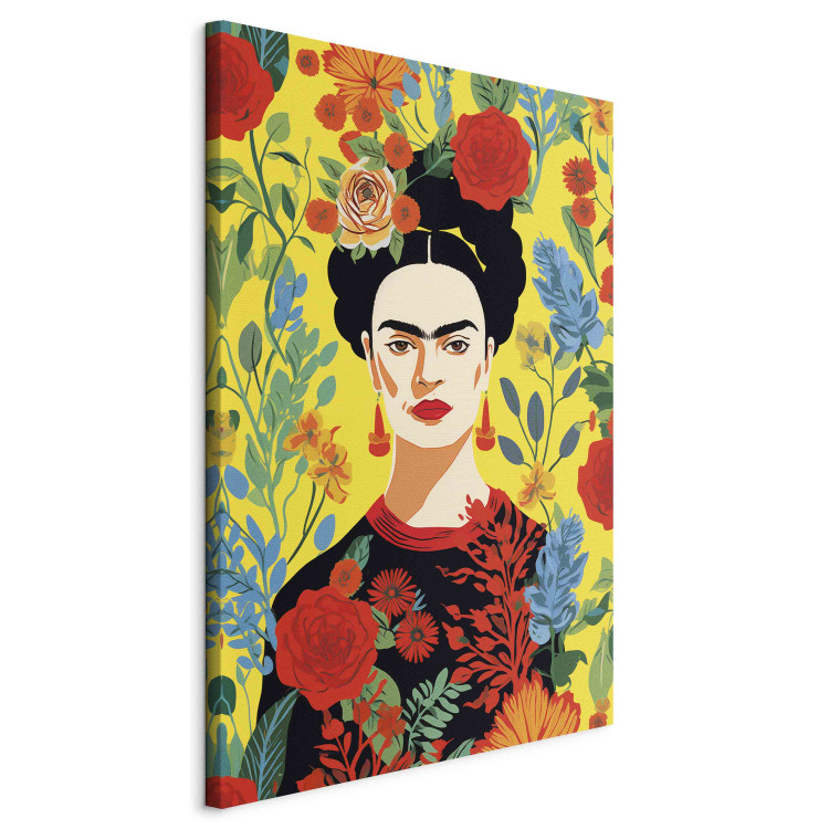 Large canvas print Frida Kahlo - Portrait of the Artist on a Yellow Floral Background [Large Format] 152224 additionalImage 2