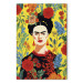 Large canvas print Frida Kahlo - Portrait of the Artist on a Yellow Floral Background [Large Format] 152224