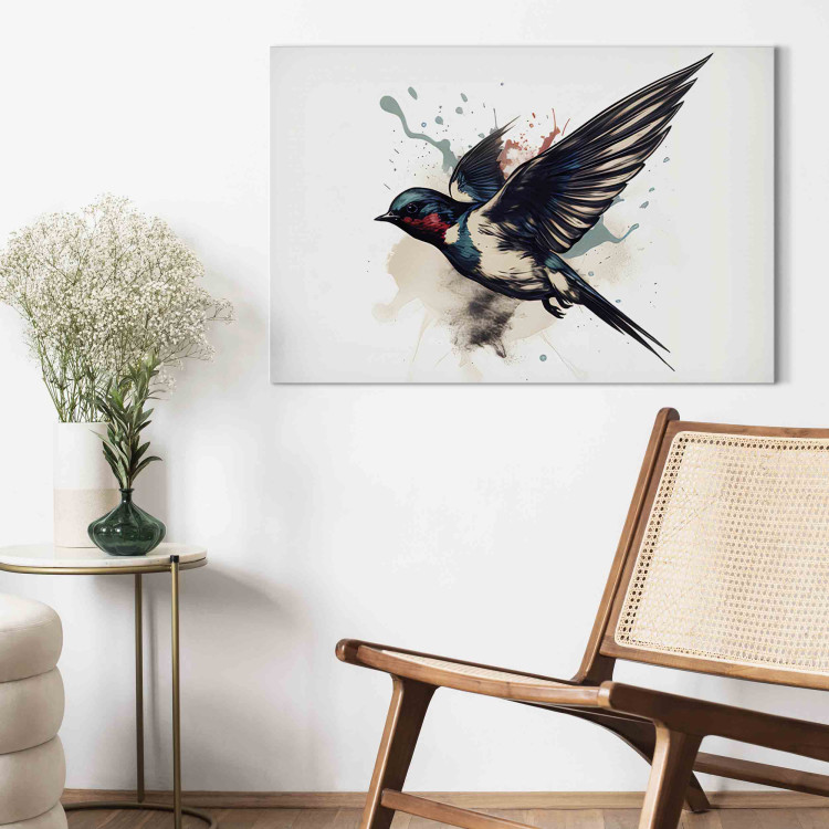 Canvas Watercolor Bird - Hummingbird in Blue Shade on White Background 159524 additionalImage 11
