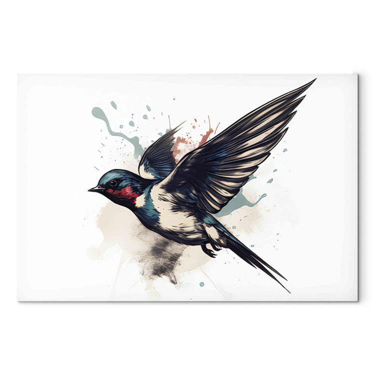 Canvas Watercolor Bird - Hummingbird in Blue Shade on White Background 159524