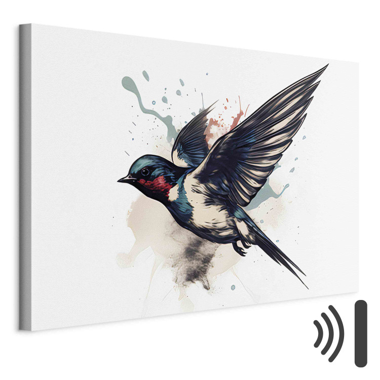 Canvas Watercolor Bird - Hummingbird in Blue Shade on White Background 159524 additionalImage 8