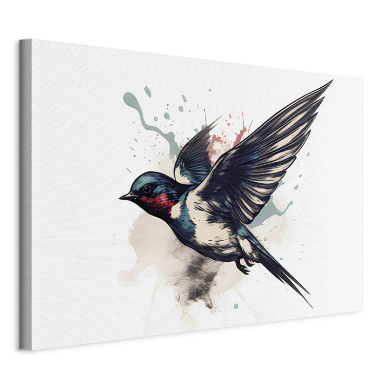 Canvas Watercolor Bird - Hummingbird in Blue Shade on White Background 159524 additionalImage 2