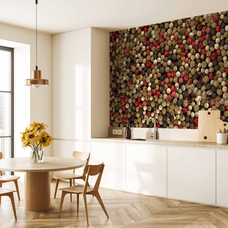 Photo Wallpaper Mosaic of Colourful Pepper - Spice Motif for the Kitchen or Dining Room 60224 additionalImage 7