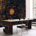 Photo Wallpaper Symmetrical pattern - black and gold flower motif in oriental style 90424 additionalThumb 7
