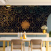 Photo Wallpaper Symmetrical pattern - black and gold flower motif in oriental style 90424 additionalThumb 6