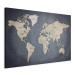 Canvas Art Print World Map: Shades of Grey 91924 additionalThumb 2