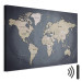 Canvas Art Print World Map: Shades of Grey 91924 additionalThumb 8