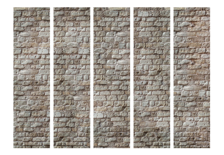 Room Divider Screen Reality II - urban texture of gray and beige brick 95424 additionalImage 3