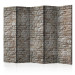 Room Divider Screen Reality II - urban texture of gray and beige brick 95424