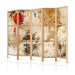 Folding Screen Fish Dance II - beige texture with oriental motif of fish and flowers 98224 additionalThumb 5
