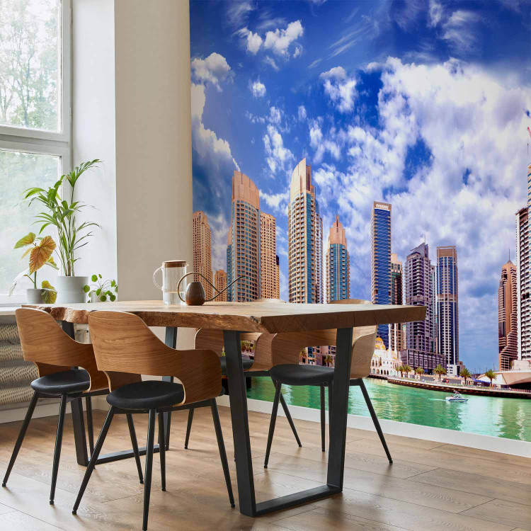 Wall Mural Dubai - white clouds against architecture with modern skyscrapers 99124 additionalImage 7