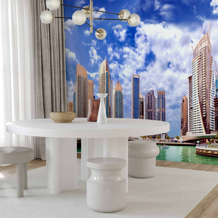 Wall Mural Dubai - white clouds against architecture with modern skyscrapers 99124 additionalImage 4