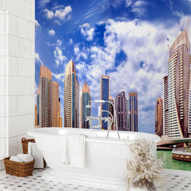 Wall Mural Dubai - white clouds against architecture with modern skyscrapers 99124 additionalImage 8